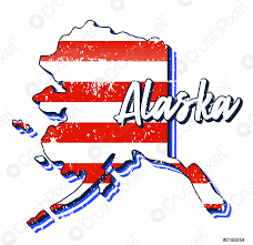 The stars are the yellow color of natural gold and the field is the same blue as appears on the stars and stripes. Amerikanische Flagge In Alaska State Map Vektor Grunge Stil Mit Stock Vektorgrafi Crushpixel