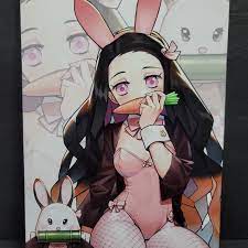 Demon Slayer Nezuko Bunny Costume Anime Wall Photo Art Board Print 11.75 x  7.25 | eBay