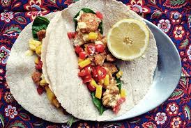 Maybe you would like to learn more about one of these? Pan Seared Fish Tacos With Tomato Mango Salsa Spicy Aji Amarillo Sauce Okie Dokie Artichokie