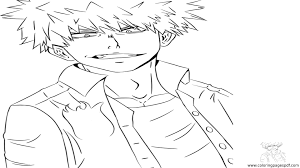 Free, printable coloring pages for adults that are not only fun but extremely relaxing. Coloring Page Of Bakugo Smiling My Hero Academia