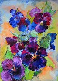 Abstract Expression By Soos Roxana Gabriela Pansies Art Abstract Flowers Flower Art Painting