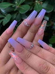 Cute acrylic nails cute nails pretty nails my nails wedding acrylic nails gold wedding nails simple acrylic nail ideas acrylic nails for summer coffin ombre nail art. Acrylic Ombre Purple Nails Novocom Top