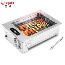 Korean Smokeless Comfortable Dining Bbq Grill Table Hot Pot Table With Barbecue Grill View Hot Pot Table With Barbecue Grill Guoppo Product Details From Fosha Barbecue Grill Grill Table Hot Pot