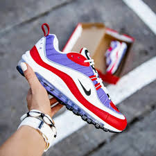 Nike Air Max 98 Color Psychic Purple Black University Red White Nike Air Max For Women Purple And Black Purple