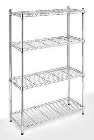 Supreme 4 Tier Chrome Steel Shelving Metal Shelving Units Metal Storage Racks Whitmor