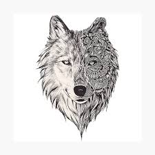 Imprime le dessin tete de loup mandala sans dépenser le moindre sous. Poster Mandala Loup Vol 2 Par Juicypeachxx Redbubble