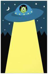 Cute Alien In Flying Saucer Spaceship Children S Stationery Zazzle Com In 2021 Cute Alien Alien Stationery