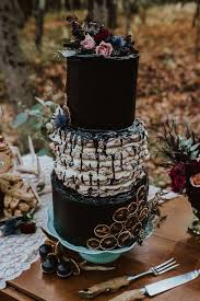 This cake is covered in a smooth buttercream then a stencil was used to add the design. 28 Halloween Wedding Ideas Gothic Weddings