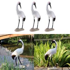 Egret garden pond statue metal coastal bird sculpture crane heron yard art new tree wall. Buy 3x Garden Bird Ornament Realistic Animal Outdoor Statue 9 Redcrowned Crane At Affordable Prices Free Shipping Real Reviews With Photos Joom