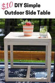 Enjoy a meal with your family on a spacious patio table. Simple 10 Diy Outdoor Side Table Build An Outdoor End Table Inexpensive Patio Furniture Diy Outdoor Furniture Diy Outdoor Table Inexpensive Patio Furniture