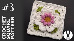 Crocheted granny squares are popular as they can be joined to make a crocheted blanket and they make a perfect project for absolute beginners. Crochet 3d Flower Granny Square Pattern Crochet Motif 3 Veronika S Crochet Patterns