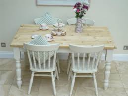 Lovely Shabby Chic Kitchen Table And 4 Chairs Painted In Farrow Ball Off White Shabby Chic Kitchen Table Shabby Chic Kitchen Green Kitchen Decor