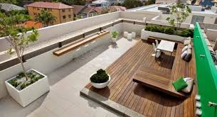 Modern house design with wooden floor planks black white and grey sofa. A Rooftop Retreat In Bondi Beach Rooftop Design Rooftop Terrace Design Terrace Design