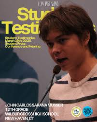 Join us in reading a collaborative publication of testimonies given by  young people from across the state of Connecticut. On March 19, 2025, over  100 students from New Haven and New London