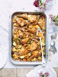 Mediterranean All In One Chicken The Happy Foodie Recipe Berries Recipes Chicken Recipes Mary Berry Recipe