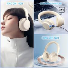 Amazon.com: Noise Cancelling Headphones Wireless Bluetooth, Over Ear  Headphones Bluetooth with Microphone, Cancelling Wireless Headphones Over  Ear, 65h Playtime, Clear Calls, Comfort Fit For Travel (Beige) : Electronics