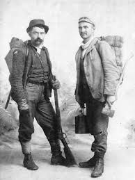 What equipment do you need to climb a mountain? George W Edwards And William Tinniswood Dalton In Their Mountain Climbing Gear City Of Vancouver Archives
