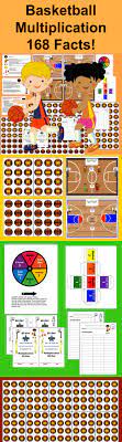 Basketball Math Centers Multiplication March Madness 168 Multiplication Facts On Basketballs You Math Worksheets Kids Learning Activities Basketball Math