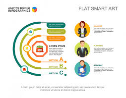 three arc option chart process diagram editable template