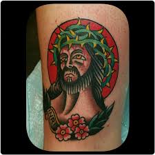 The dark shading allows it to look good on every skin tone. Traditional Jesus Tattoo By Nick Rose Tattoonow