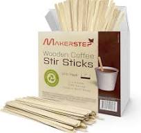 Makerstep Birch Wood Coffee Stirrers, 7 Inch Coffee Stir Sticks (1000 Pack)  Eco-friendly, Sturdy Wooden Sticks. Splinter Free, Round End. Great For ...