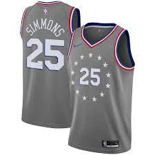 Ben Simmons Philadelphia 76ers Nike City Edition Swingman Jersey Gray Philadelphia 76ers Jersey Nba Jersey
