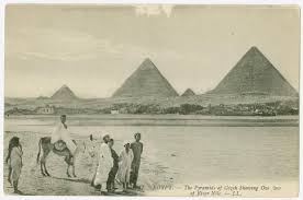 The Pyramids Of Gizeh Showing Overflow Of River Nile Egypte