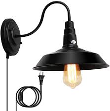 Do you prefer a table lamp or wall sconces on your bedside? Buy Novashion Wall Sconces With Plug In Cord E27 Black Retro Wall Lamp Indoor Hanging Wall Light Fixture With On Off Switch Ideal For Farmhouse Bedroom Bathroom Kitchen Online In Turkey 669243992