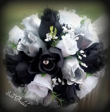 Black And Silver Wedding Your Place To Buy And Sell All Things Handmade Silk Flowers Wedding Rose Bridal Bouquet Bridal Bouquet