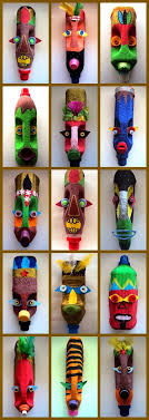 Bri Coco De Lolo Masque Avec Des Contenants Recyclees Craft Art Jeunes Enfants Art Artisanat