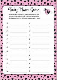 Find names for the baby the family will love. Baby Name Baby Shower Game Ladybug Baby Shower Theme For Baby Girl Pink Black Celebrate Life Crafts