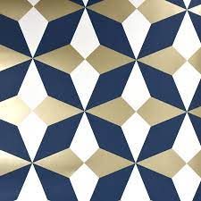 Wallpaper roll geometric, mod, triangles, navy, mint, watercolor, 24in x. Fifth Foster