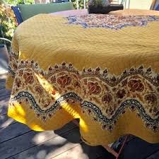 Shop damask tablecloths over from williams sonoma. Williams Sonoma Dining Williams Sonoma Reverse Quilted Tablecloth Round Poshmark