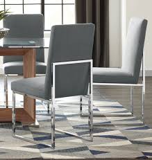Jackson Collection Br Dining Chair With Chrome Base Dining Chairs Gray Dining Chairs Dining Chair Set