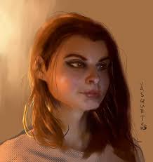 Portrait of my wife. It's an early birthday gift for her. I haven't  physically painted