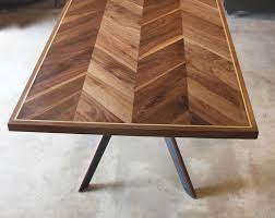 Chevron Walnut Table 97x35 Walnut Table Dining Table Dining Table Decor