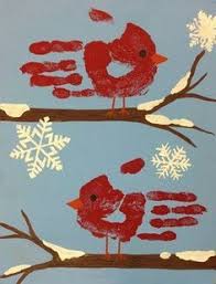 Handprint Winter Cardinal And Snowflakes Craft For Kids Winter Crafts Handprint Crafts Crafts