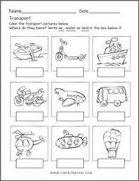 Water Transport Air Transport And Land Transport Worksheets For Children Transportation Worksheet Transportation Activities Transportation Theme Preschool