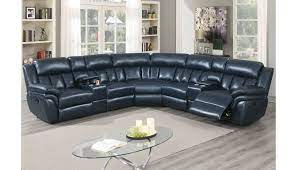 The clean, simple silhouette will look great in a. Osmond Navy Blue Leather Recliner Sectional