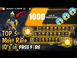 The game has seen a high jump in its player base aided by the developers bringing out regular. Top 5 Most Rare Id In Free Fire 1000 Level Player Garena Free Fire Hbd Gamer Youtube