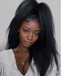 Chemical free hair is not a trend. Amazon Com 13x6 Lace Frontal Human Wigs Yaki Straight Hair Natural Black Hair With Baby Hair For Black Women By Estell Wig 14inch 13x6 Lace Front Wig Beauty