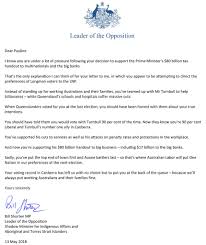 Bill Shorten S Response To Pauline Hanson S Letter Australia Lettering Pauline Hanson Pauline