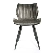 Enjoy your meals in style with modern dining chairs and kitchen chairs. Alzira Dining Chairs Grey Faux Leather Set Of Two