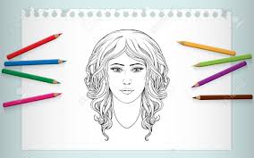 Unicorn full color rainbow hair vector. Coloring Page Of Portrait Of Girl With Curly Hair Royalty Free Cliparts Vectors And Stock Illustration Image 52459908