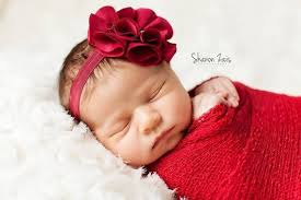 Beautiful Gracelyn Scarlett Flower Headband Pearl and Rhinestone Center