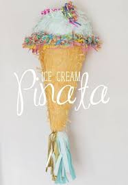 Basteln Mitpappmache Eiscream Pinata Kinder Party Geburtstag Bunte Servietten Diy Pinata Basteln Piniata Basteln Basteln Geburtstag