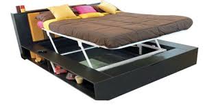 Buy Karbon King Bed With Mechanism In Cola Rain Colour By Godrej Interio Online King Size Beds Beds Furniture Pepperfry Product Storage Bed Queen Bed Furniture King Beds