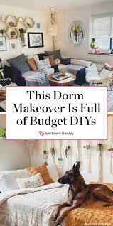 Before After A Dull Dorm Apartment S Remarkable Makeover Cost Less Than 1000 Dorm Apartment Decor College Apartment Diy College Apartment Living Room