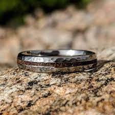 Dinosaur Bone Wedding Band Fossil Ring Made With Aerospace Etsy Fossil Ring Titanium Wedding Rings Wedding Rings
