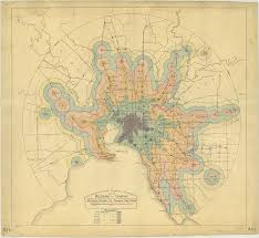 Minimum Railway Or Tramway Time Zones From 20th Century Melbourne Train Map Map Map Design